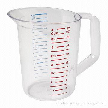 Acrylic measuring cup with straw